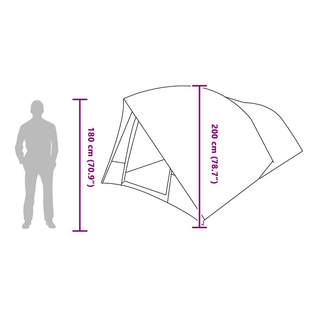 vidaXL Tunnelzelt mit Dach mit Speicher Grün 500 x 348 x 200 cm Taft