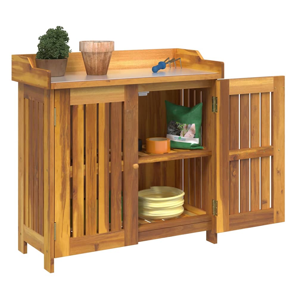 vidaXL Garten-Schrank Natur 78 x 36,5 x 78 cm Massivholz Akazie