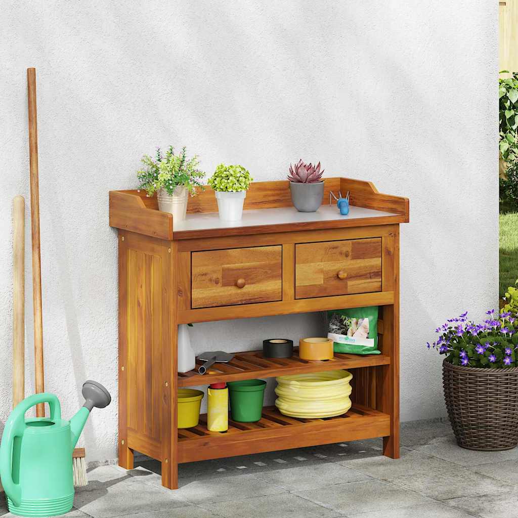 vidaXL Garten-Schrank Natur 78 x 36,5 x 78 cm Massivholz Akazie