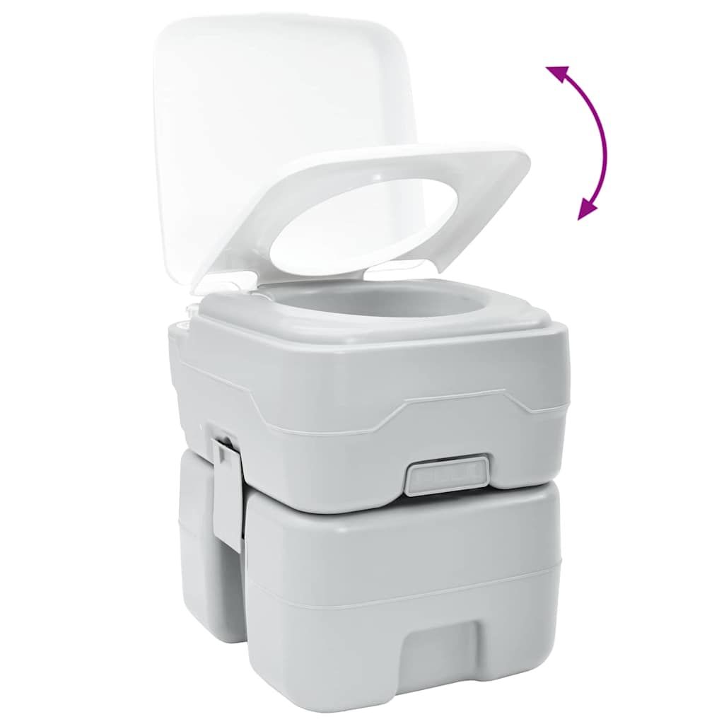 vidaXL Camping-Toilette Grau 41,5 x 36,5 x 42 cm