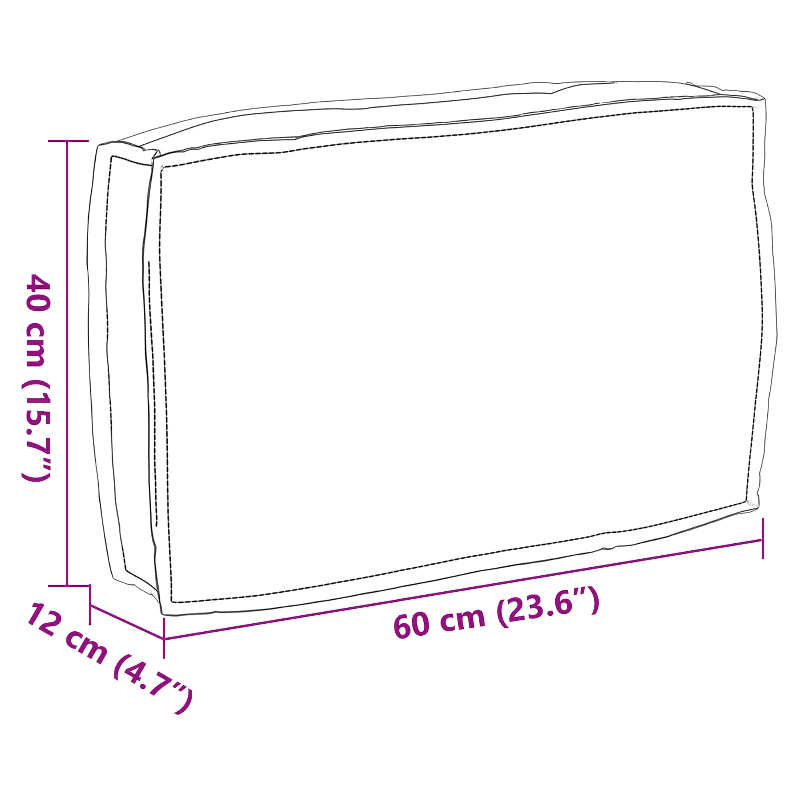 vidaXL Kissen Anthrazit 60 x 40 x 12 cm Oxford-Stoff