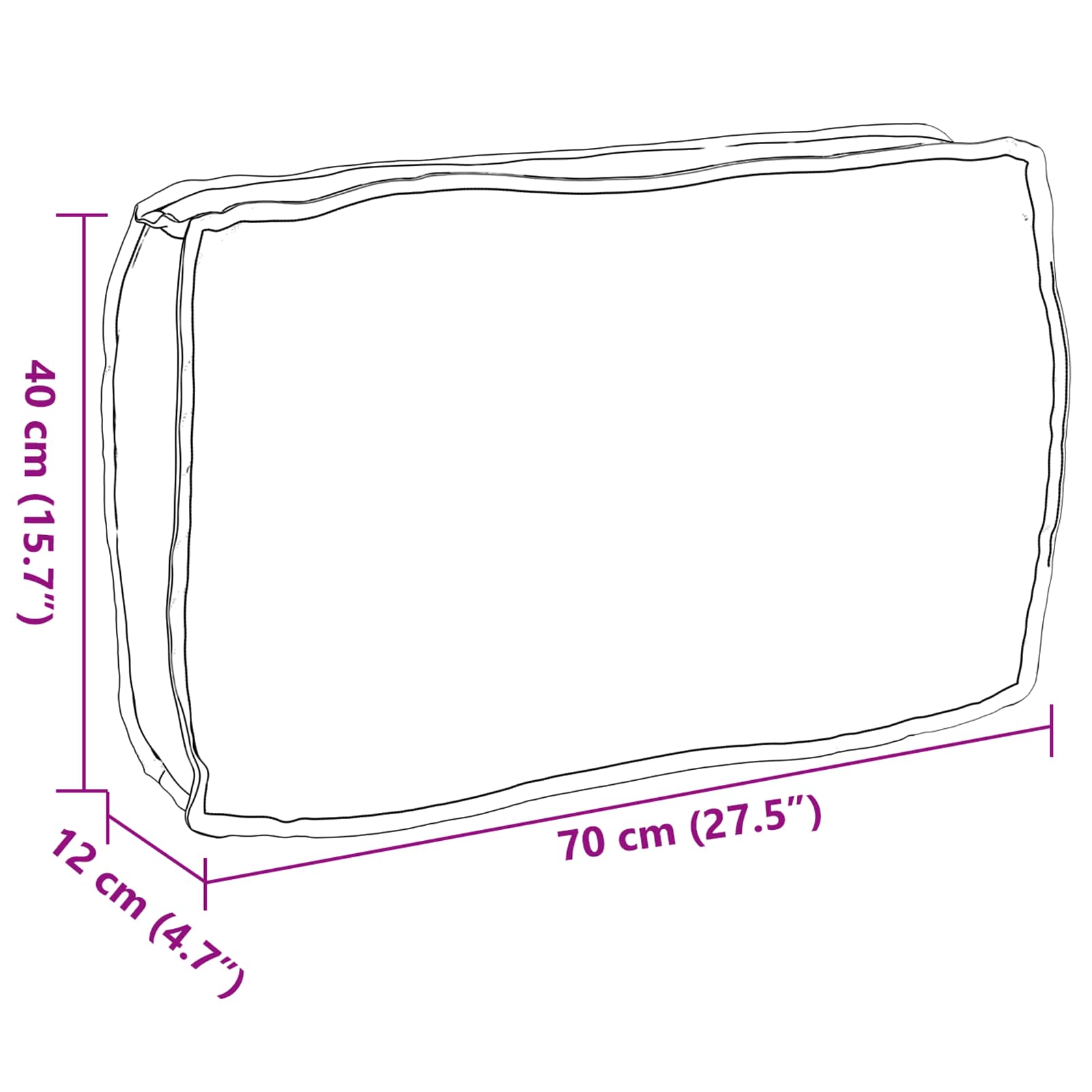 vidaXL Kissen Anthrazit 70 x 40 x 12 cm Oxford-Stoff