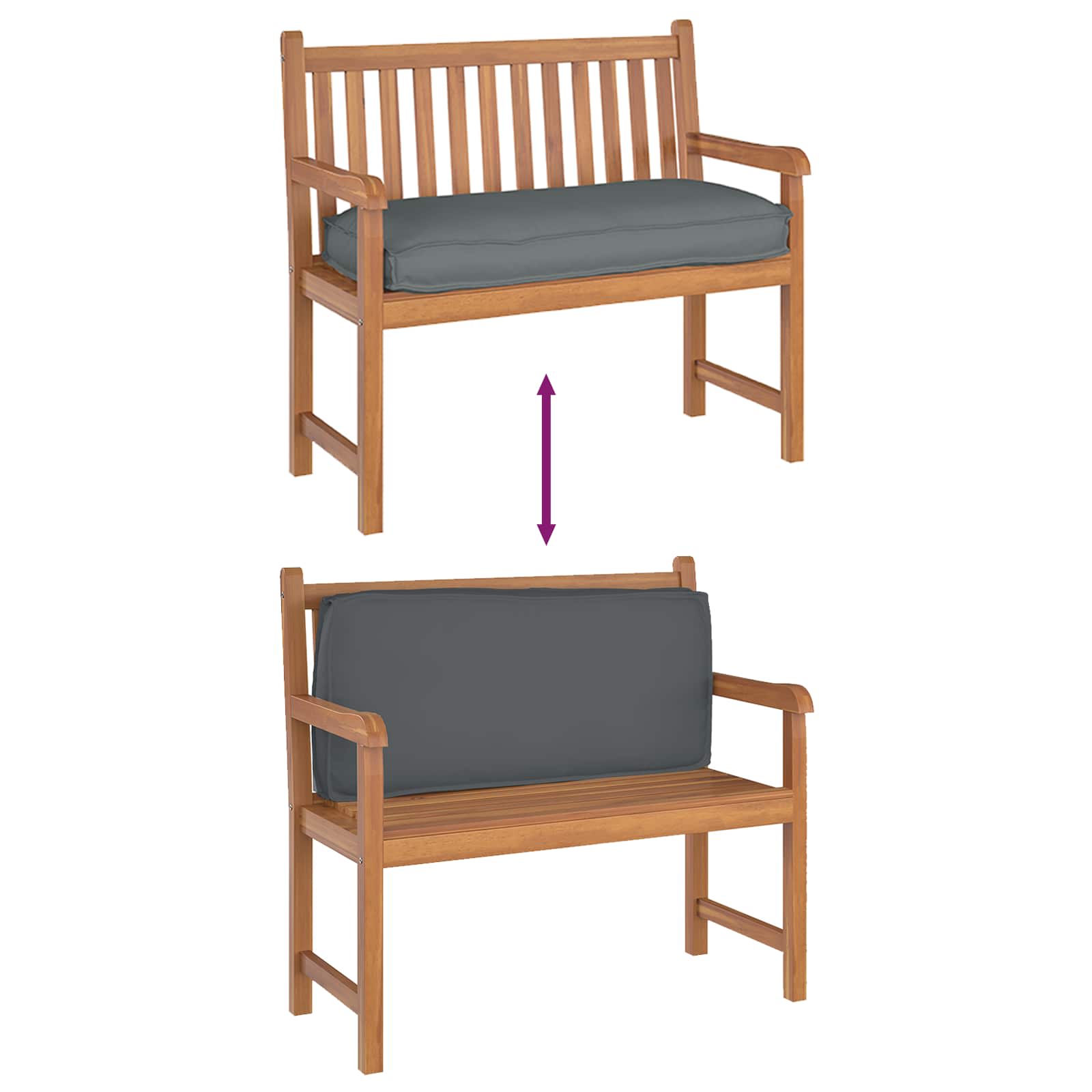 vidaXL Kissen Anthrazit 120 x 50 x 12 cm Oxford-Stoff