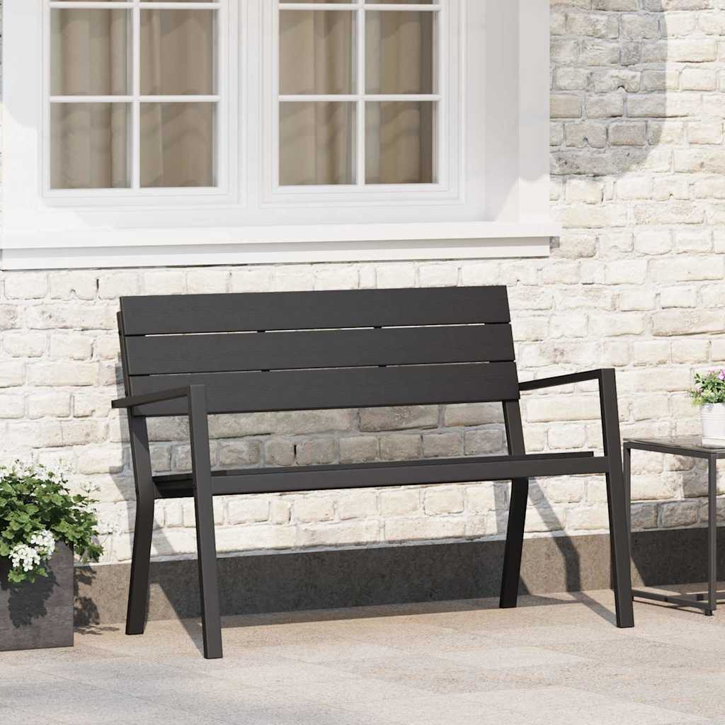 vidaXL Gartenbank Schwarz 118 x 54 x 77cm Stahl