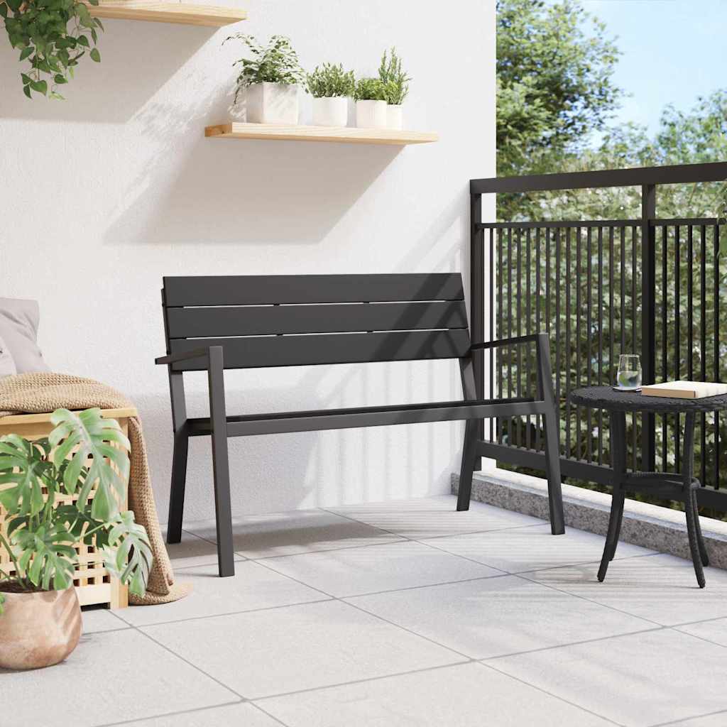 vidaXL Gartenbank Schwarz 118 x 54 x 77cm Stahl