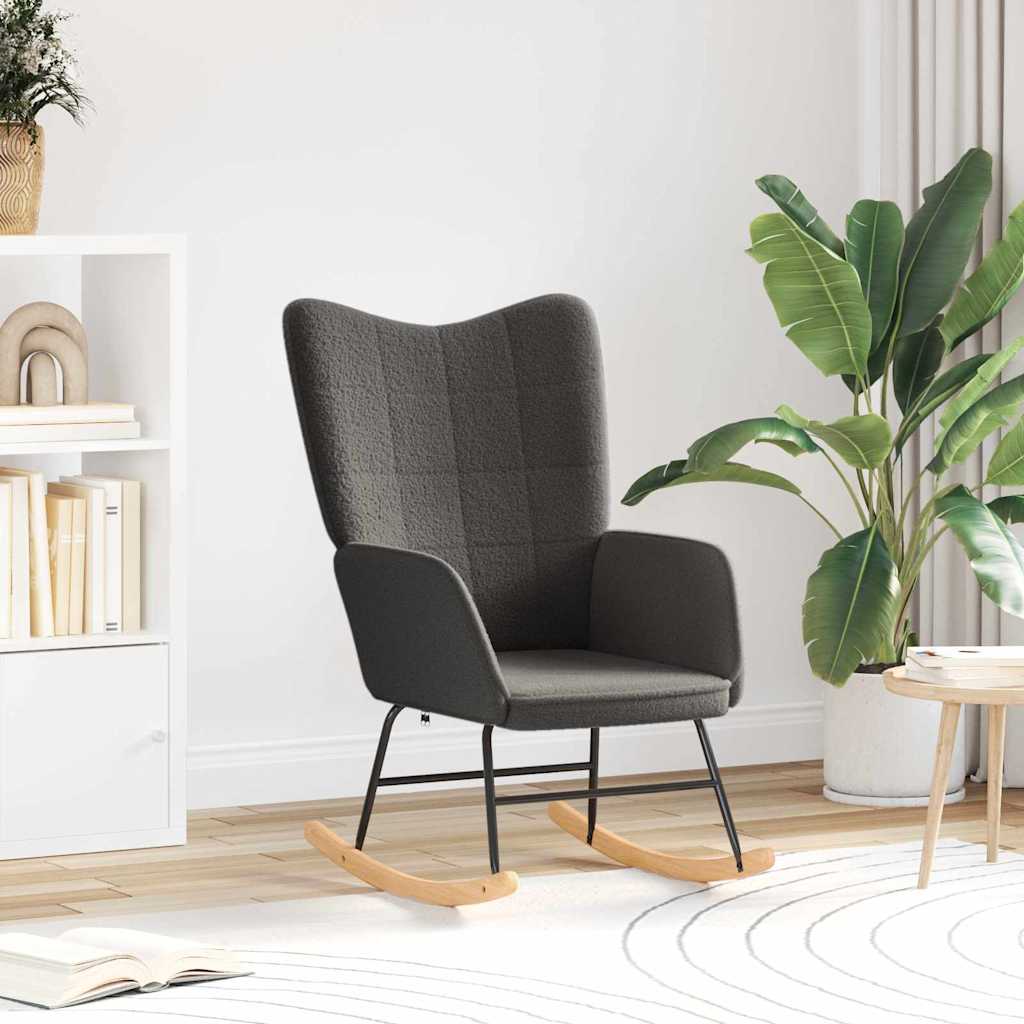 vidaXL Schaukelstuhl Hellgrau Sherpa-Stoff