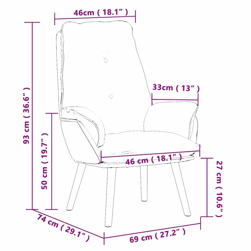 vidaXL Sessel Hellgrau 69 x 74 x 93 cm Sherpa-Stoff