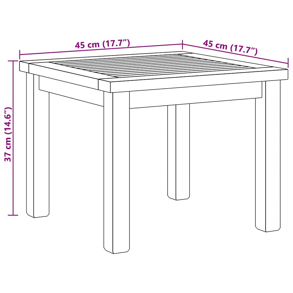 vidaXL Couchtisch Braun 45 x 45 x 36 cm Massivholz Teak