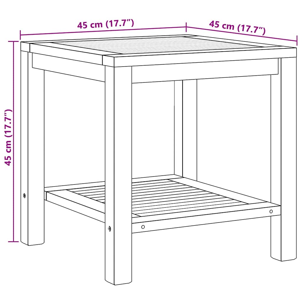 vidaXL Couchtisch Braun 45 x 45 x 45 cm Teak-Massivholz