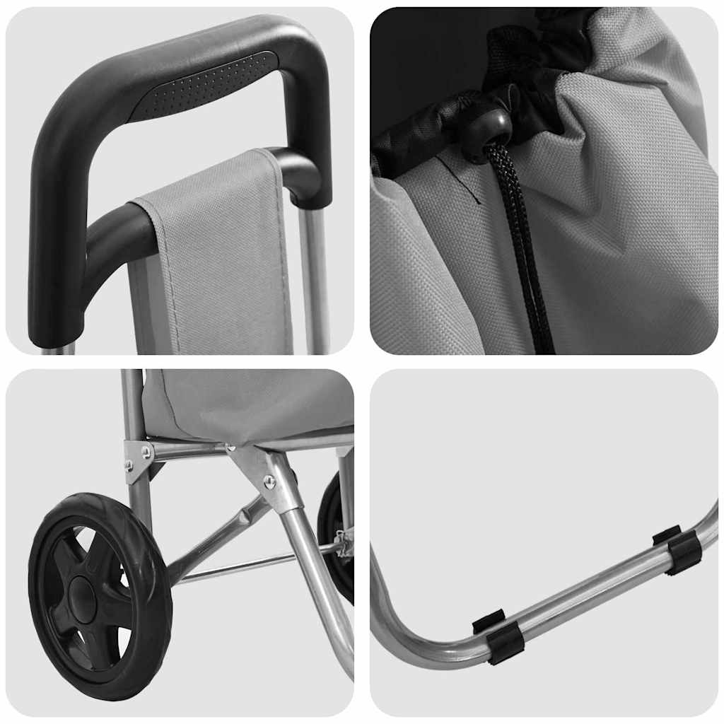 vidaXL Einkaufswagen Grau 35 x 28 x 92 cm Oxford-stoff