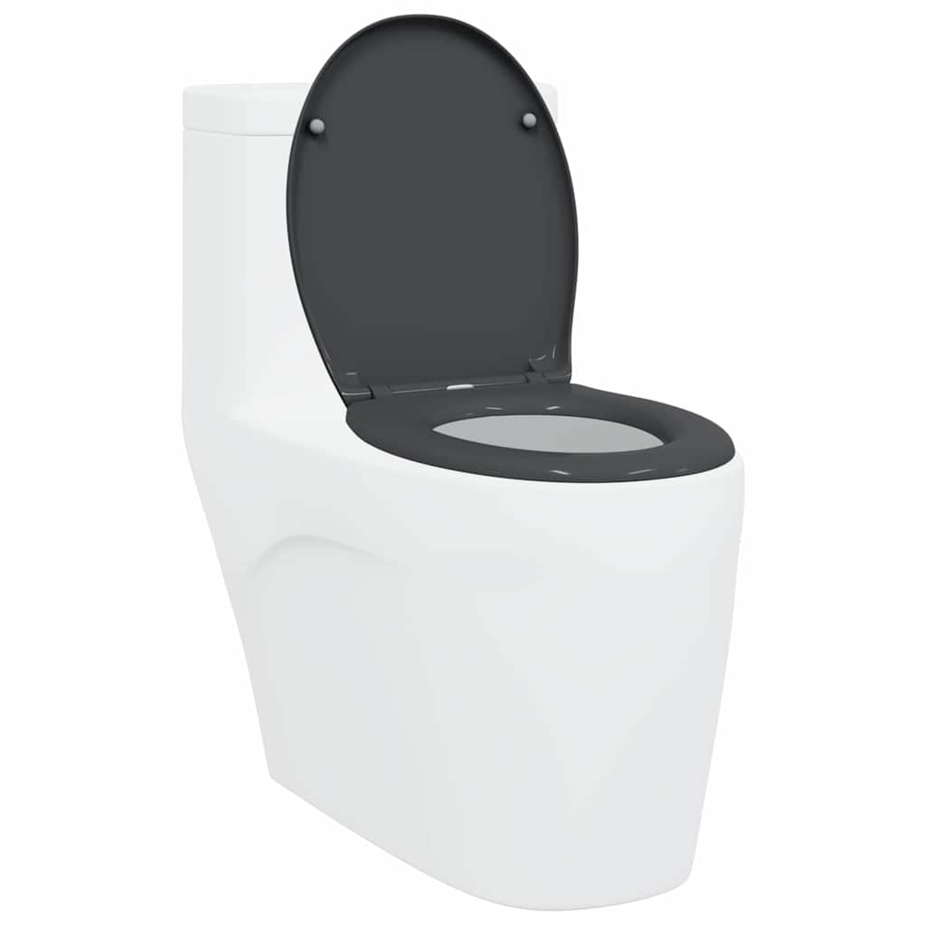 vidaXL Toilettensitz Anthrazit 44,8 x 37,3 x 4,2 cm Duroplast