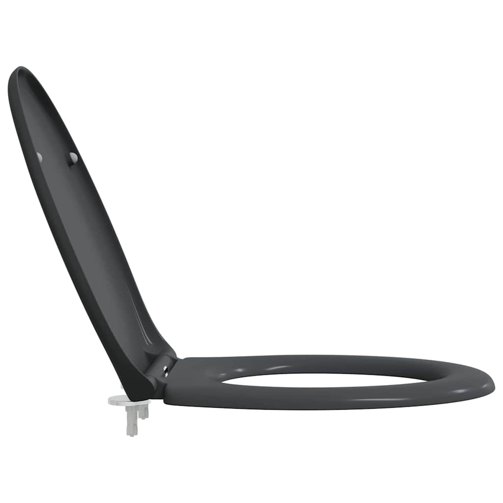 vidaXL Toilettensitz Anthrazit 44,8 x 37,3 x 4,2 cm Duroplast