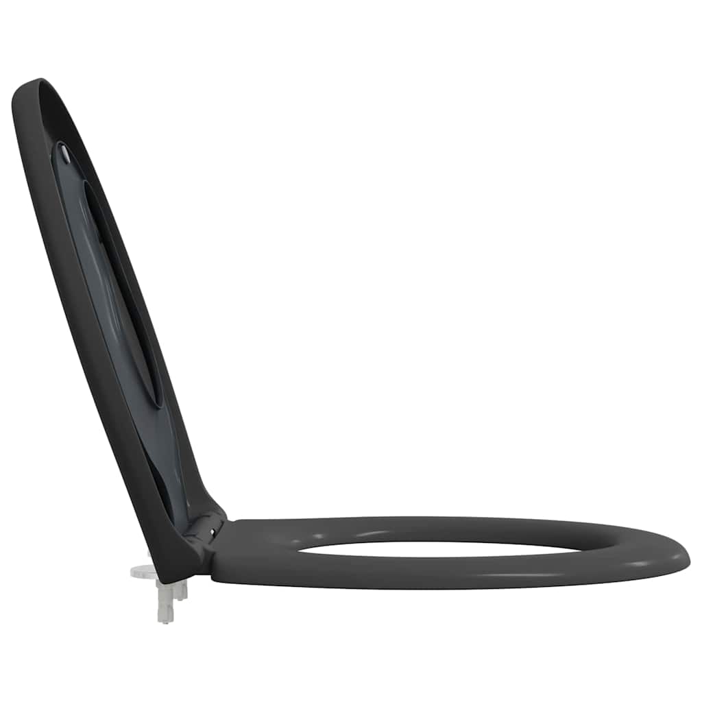 vidaXL Toilettensitz Anthrazit 44,5 x 37,3 x 4,3 cm Duroplast