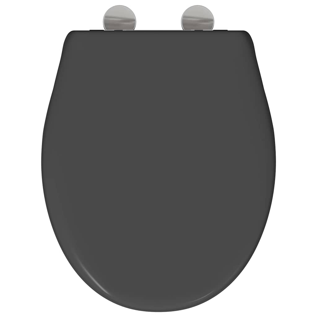 vidaXL Toilettensitz Anthrazit 44,5 x 37,3 x 4,3 cm Duroplast