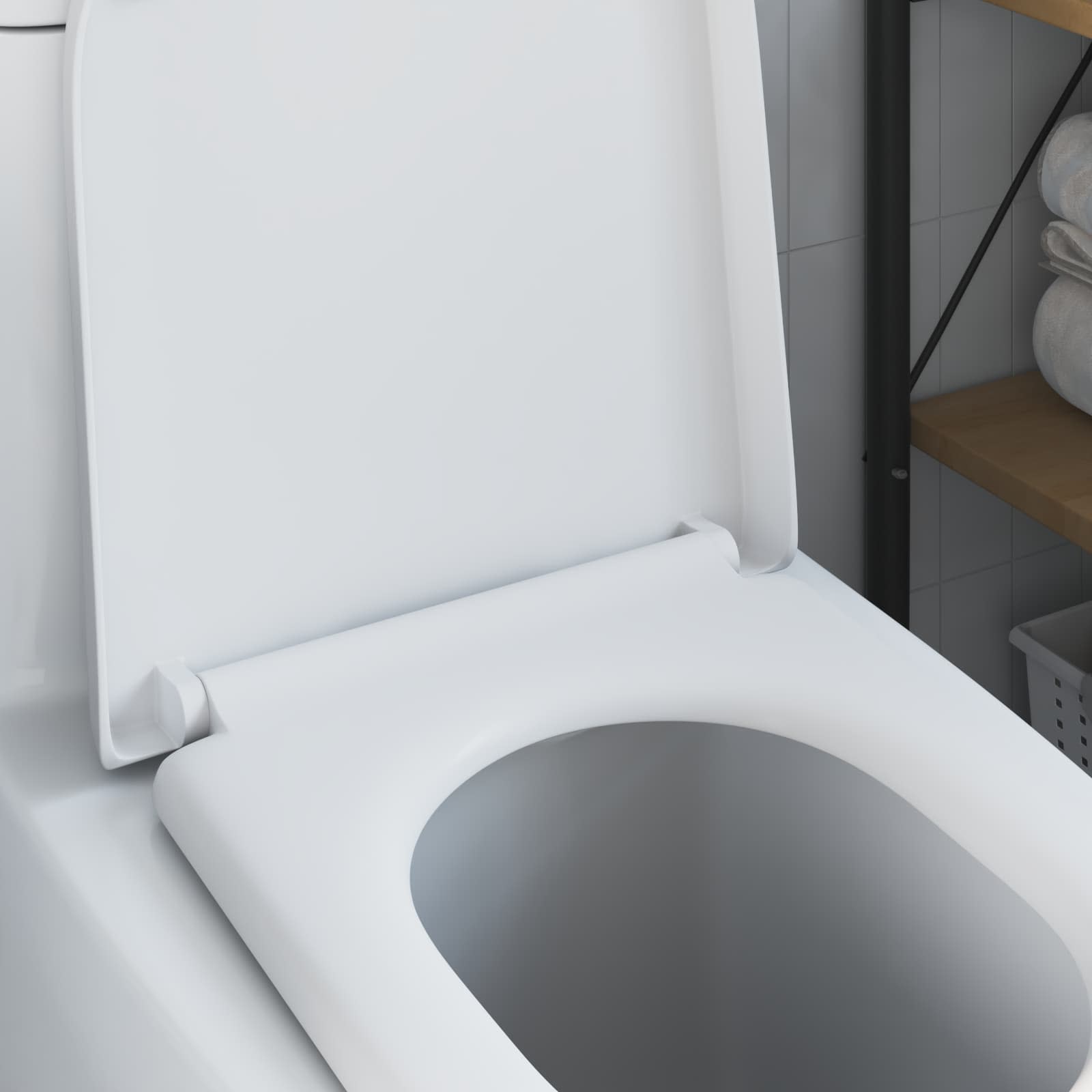 vidaXL Toilettensitz Anthrazit 49 x 36 x 4 cm Duroplast