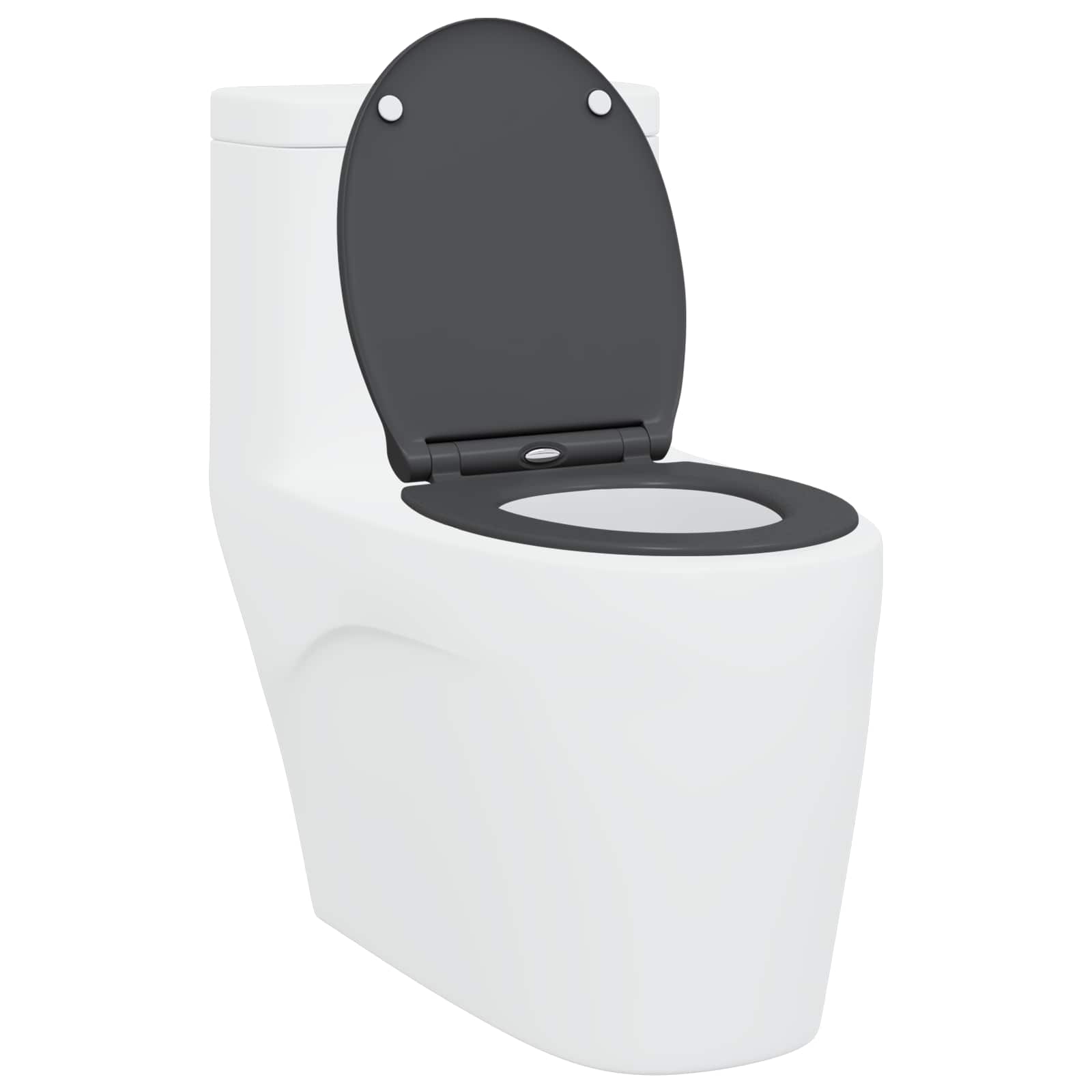 vidaXL Toilettensitz Anthrazit 47 x 37,5 x 3,8 cm Duroplast