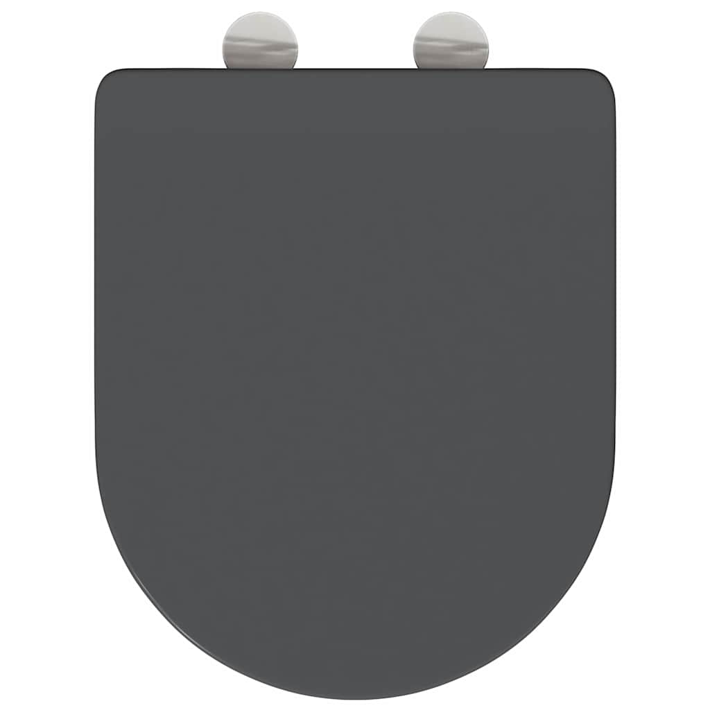 vidaXL Toilettensitz Anthrazit 44 x 36,4 x 3,4 cm Duroplast