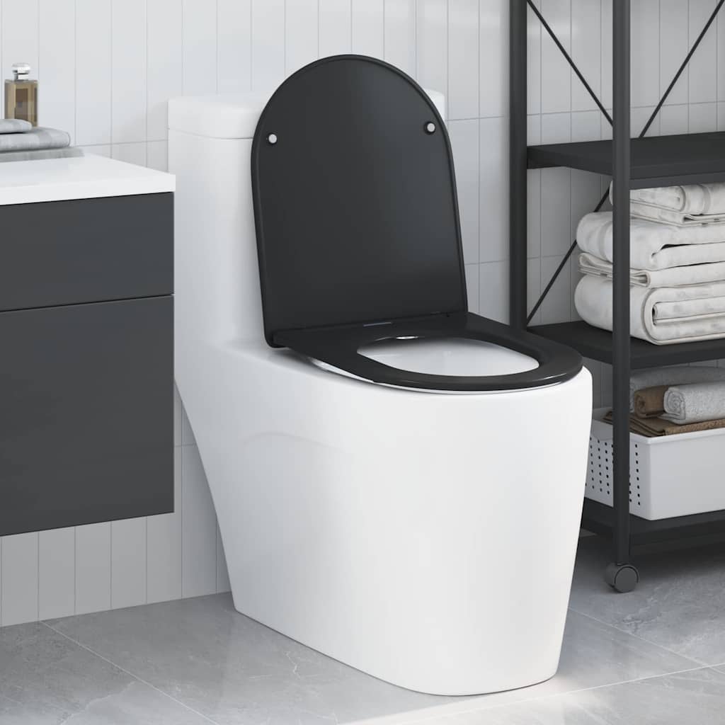 vidaXL Toilettensitz Anthrazit 44 x 36,4 x 3,4 cm Duroplast