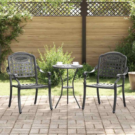 vidaXL Gartenstuhl 2 pcs Bronze 55 x 56,5 x 91cm Aluminium