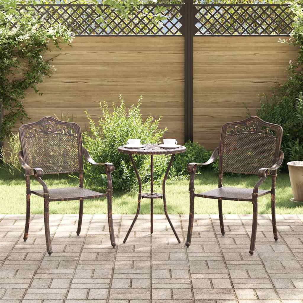 vidaXL Gartenstuhl 2 pcs Bronze 55 x 55 x 92,5cm Aluminium