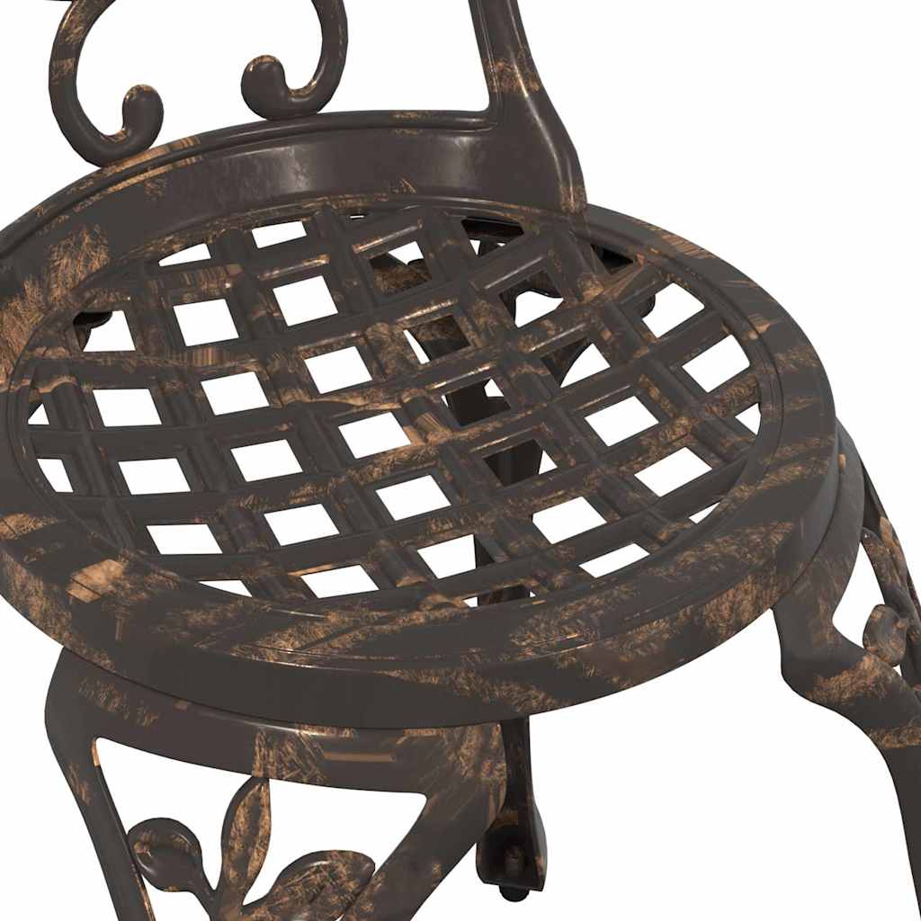vidaXL Garten Bistro Set 3 pcs Bronze Aluminium