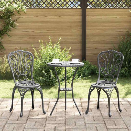 vidaXL Garten Bistro Set 3 pcs Bronze Aluminium