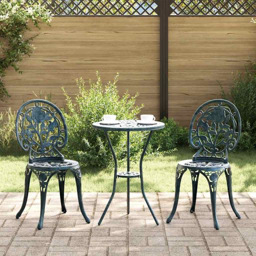 vidaXL Garten Bistro Set 3 pcs Bronze Aluminium