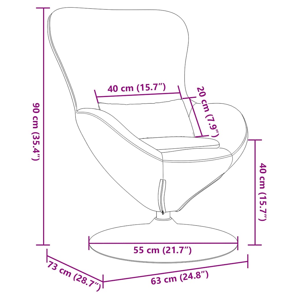 vidaXL Eiersessel Hellgrau 63 x 73 x 90 cm Stoff