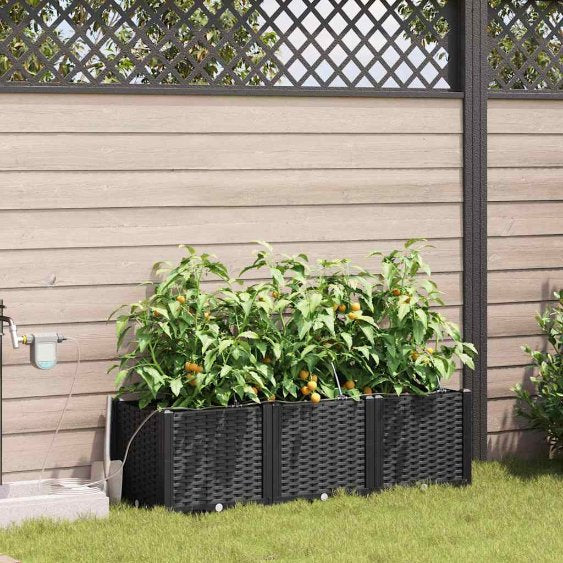 vidaXL Garten-Pflanzgefäß 4 pcs Braun Stahl