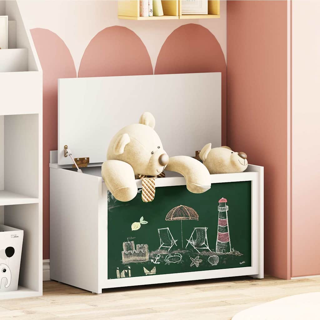 vidaXL Box mit Schreibtafel Weiß 73 x 40 x 55 cm Holzwerkstoff