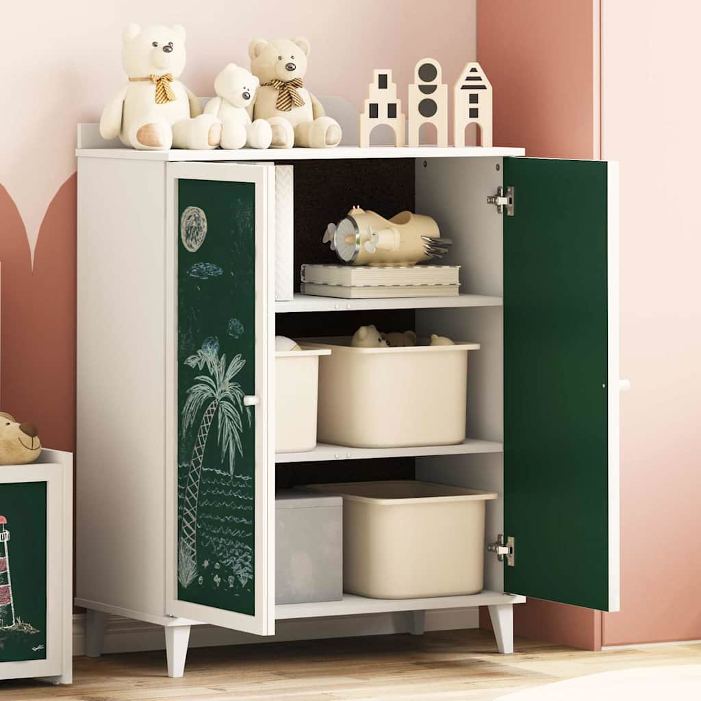 vidaXL Seitenboard mit Kreidetafel Weiß 80 x 40 x 110 cm Holzwerkstoff