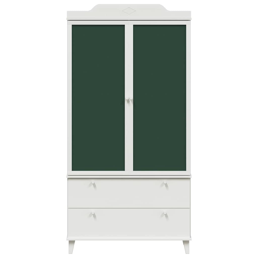 vidaXL Kleiderschrank mit Tafel Weiß 90 x 45 x 180 cm Holzwerkstoff