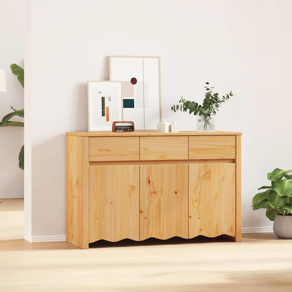 vidaXL Sideboard Drammen Eiche 114 x 43 x 75,5 cm Massivholz Kiefer