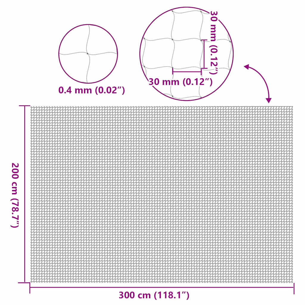 vidaXL Katzennetz Transparent 3x2 m Nylon