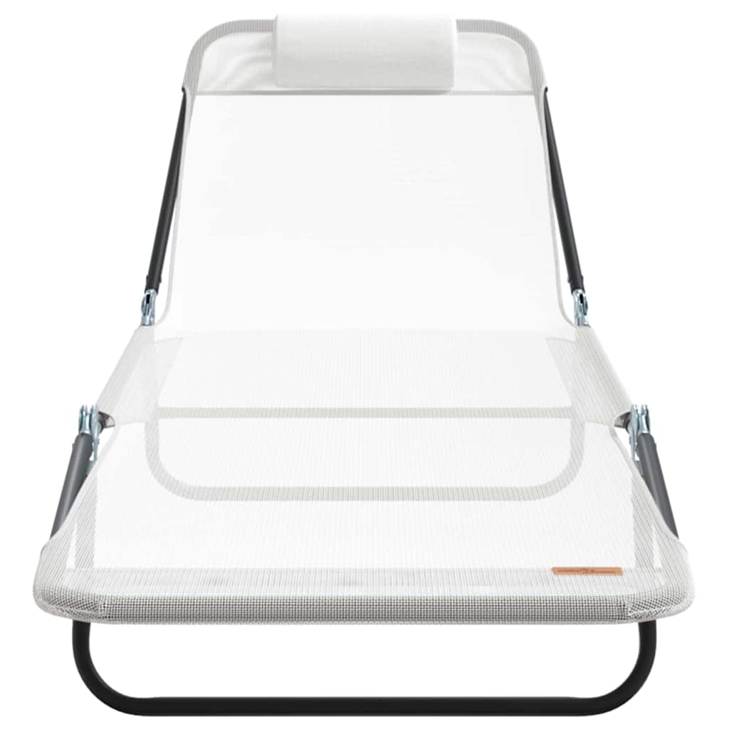 vidaXL Klappbare Sonnenliege Creme 182 x 55 x 85,5 cm Textilene