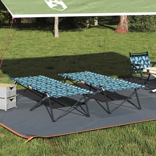 vidaXL Klapp Schlafbett fürs Camping Blau 206 x 76 x 74 cm