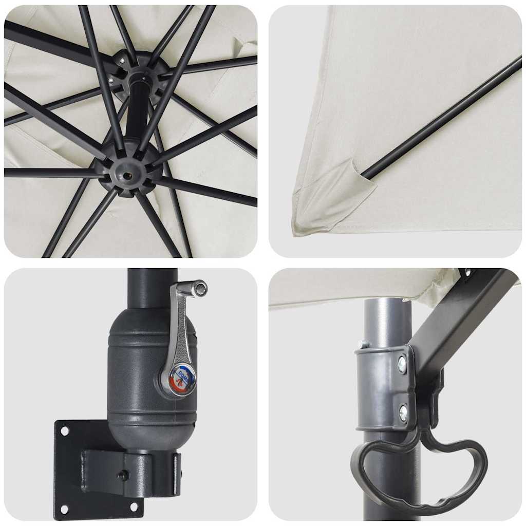 vidaXL Garten-Sonnenschirm Sand 248,5 x 247,5 x 160 cm