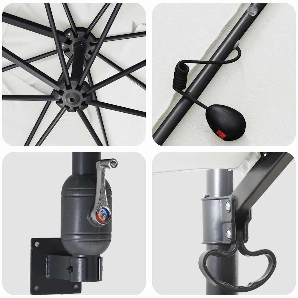 vidaXL Garten-Sonnenschirm Sand 248,5 x 247,5 x 160 cm