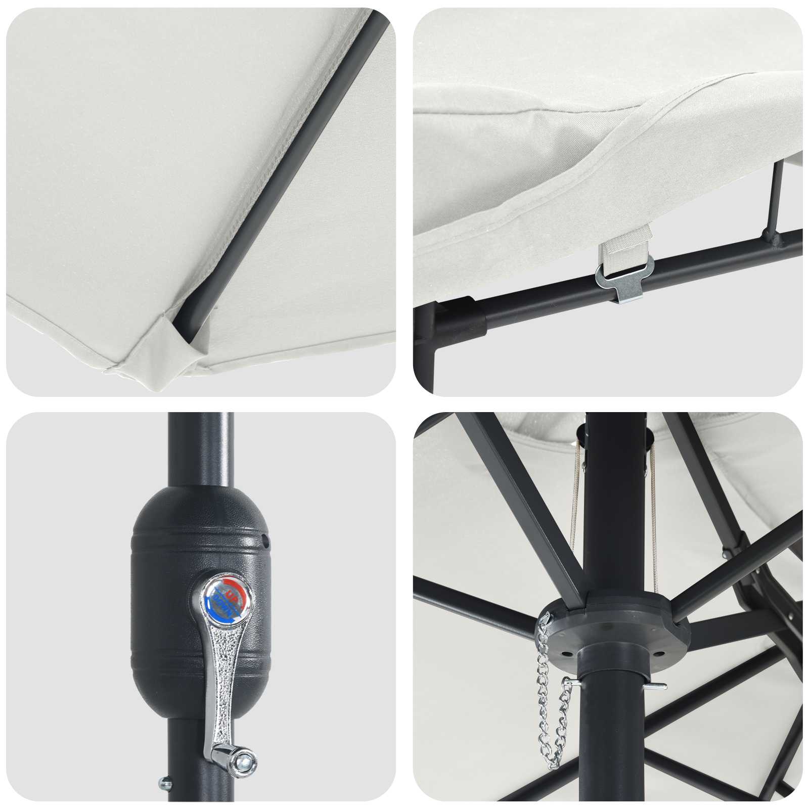 vidaXL Garten-Sonnenschirm Sand und Anthrazit 385 x 209 x 244 cm