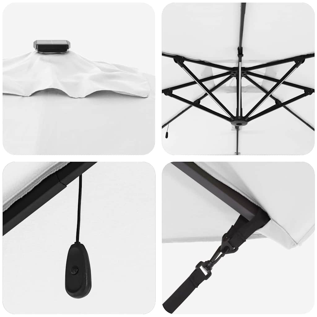 vidaXL Sonnenschirm Sand 286 x 284 x 270 cm Aluminium und Polyester