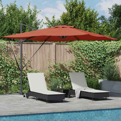 vidaXL Sonnenschirm Sand 286 x 284 x 270 cm Aluminium und Polyester