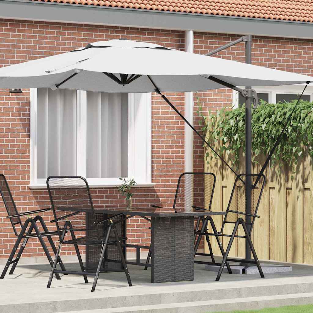 vidaXL Roma Parasol Beige 286 x 284 x 265 cm Aluminium und Polyester