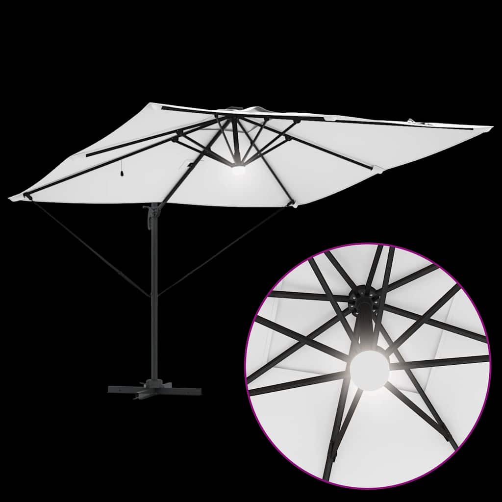 vidaXL Roma Parasol Beige 286 x 284 x 270 cm Aluminium und Polyester