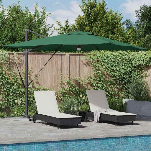 vidaXL Roma Parasol Beige 286 x 284 x 270 cm Aluminium und Polyester