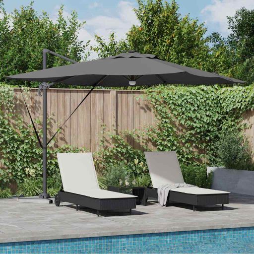 vidaXL Roma Parasol Beige 286 x 284 x 270 cm Aluminium und Polyester