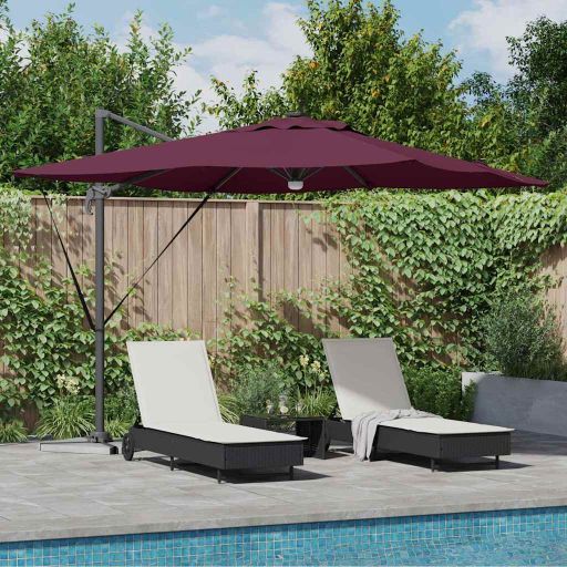 vidaXL Roma Parasol Beige 286 x 284 x 270 cm Aluminium und Polyester