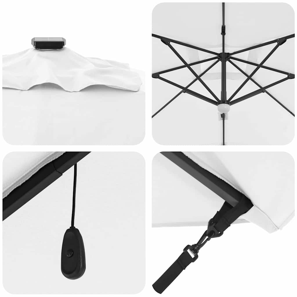 vidaXL Sonnenschirm Sand 351 x 250 x 253 cm Polyester und Aluminium