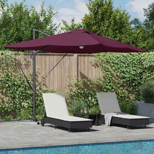 vidaXL Sonnenschirm Sand 351 x 250 x 253 cm Polyester und Aluminium