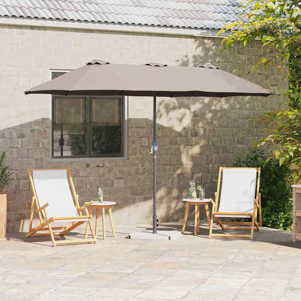 vidaXL Garten-Sonnenschirm Sand 370 x 197 x 239 cm