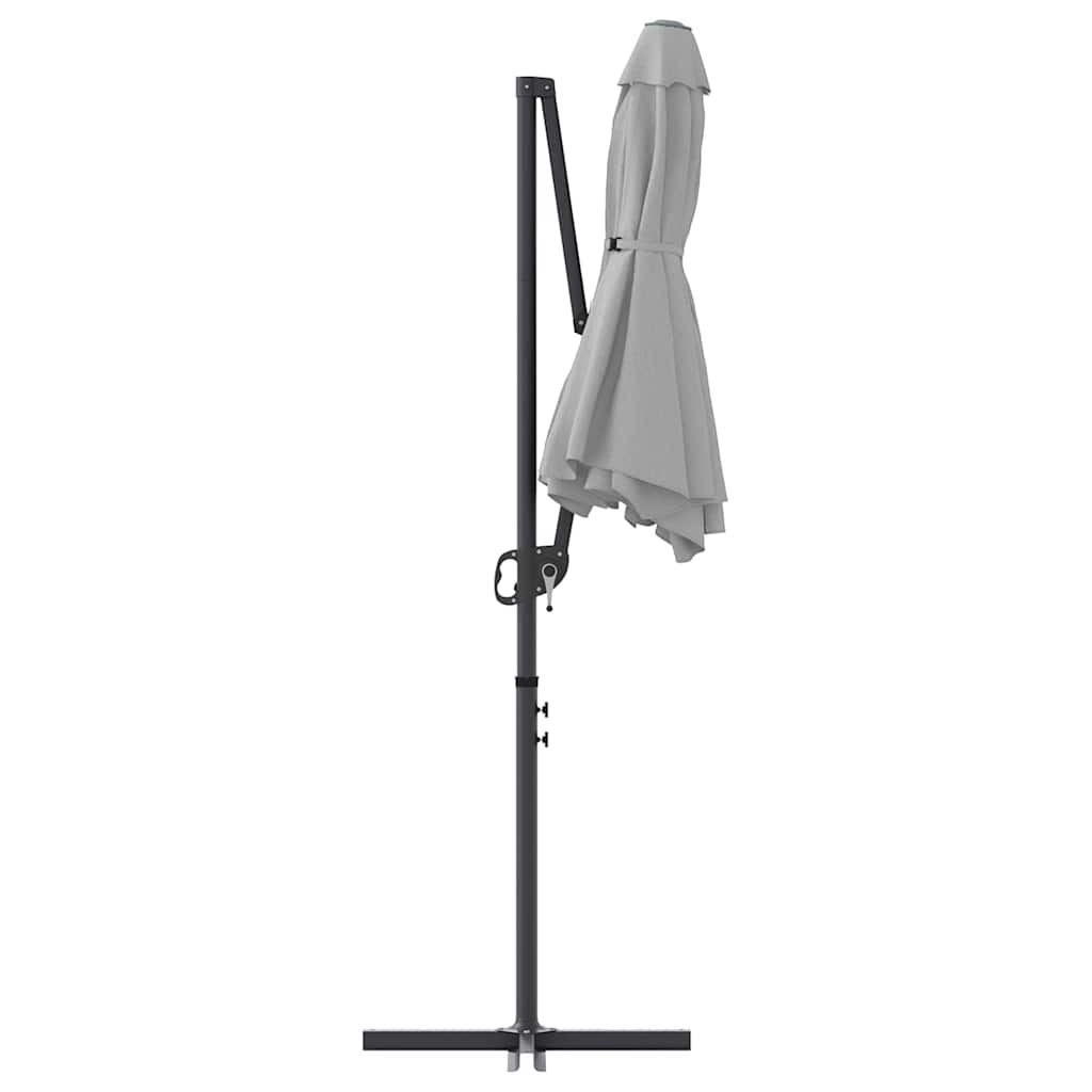 vidaXL Sonnenschirm Sand 372 x 198 x 243 cm Polyester und Aluminium